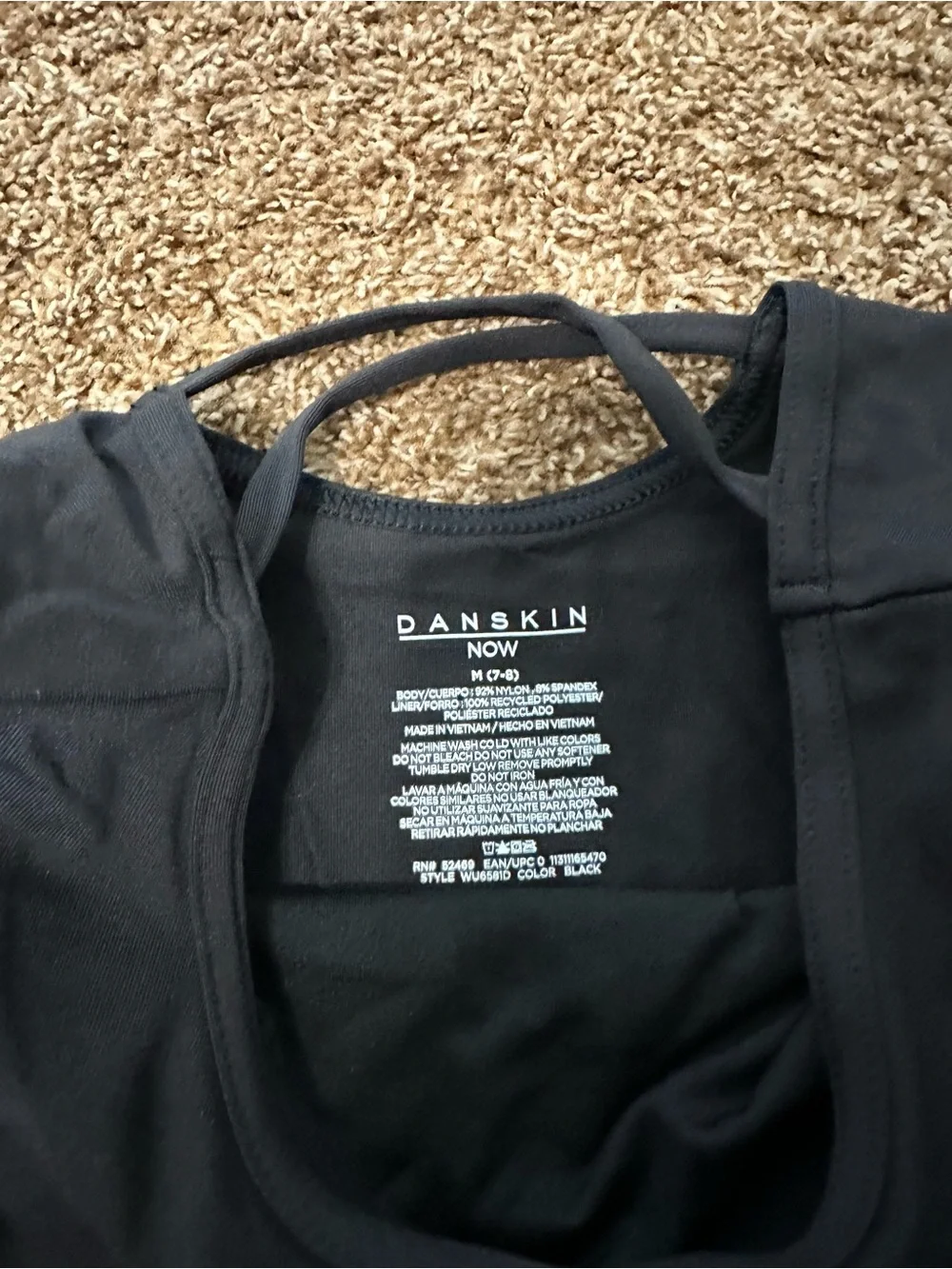 Danskin Black Dance Leotard size 7/8